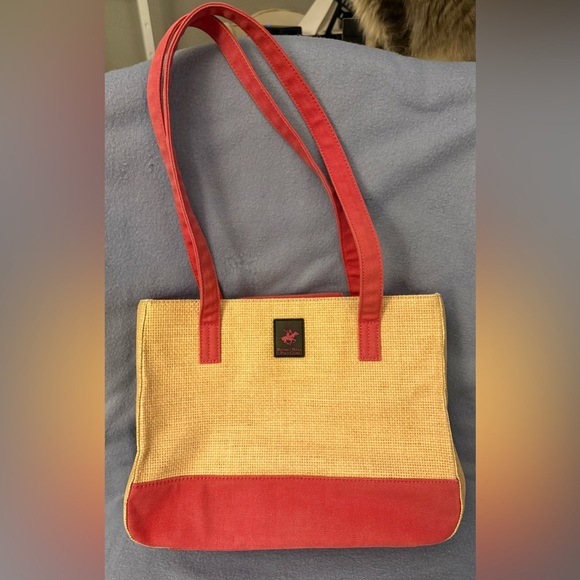 Beverly Hills Polo Club Handbags - Beverly Hills Polo Club Canvas Tote Handbag - Double Handle Beach Summer